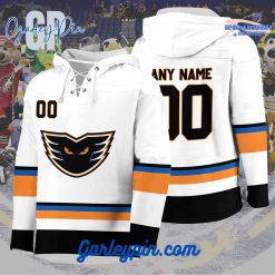 AHL Lehigh Valley Phantoms 2024 Hockey Lace Up White Hoodie