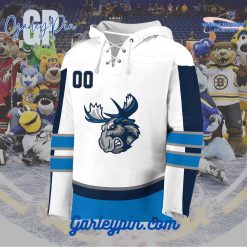 AHL Manitoba Moose  2024 Hockey Lace Up White Hoodie