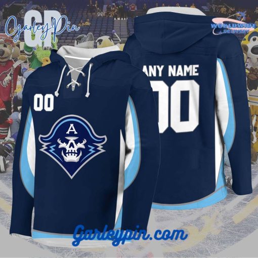 AHL Milwaukee Admirals 2024 Hockey Lace Up Navy Hoodie