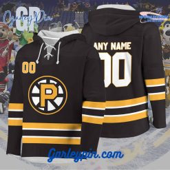 AHL Providence Bruins 2024 Hockey Lace Up Black Hoodie