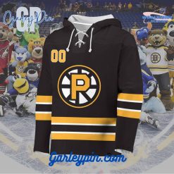 AHL Providence Bruins 2024 Hockey Lace Up Black Hoodie