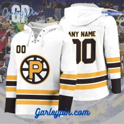 AHL Providence Bruins 2024 Hockey Lace Up White Hoodie
