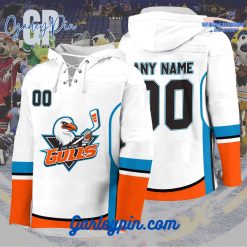 AHL San Diego Gulls 2024 Hockey Lace Up White Hoodie