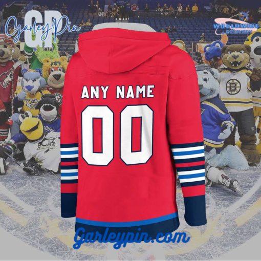 AHL Springfield Thunderbirds 2024 Hockey Lace Up Red Hoodie