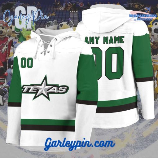 AHL Texas Stars  2024 Hockey Lace Up White Hoodie