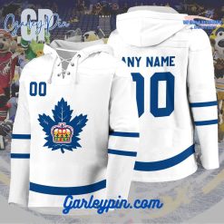 AHL Toronto Marlies 2024 Hockey Lace Up White Hoodie