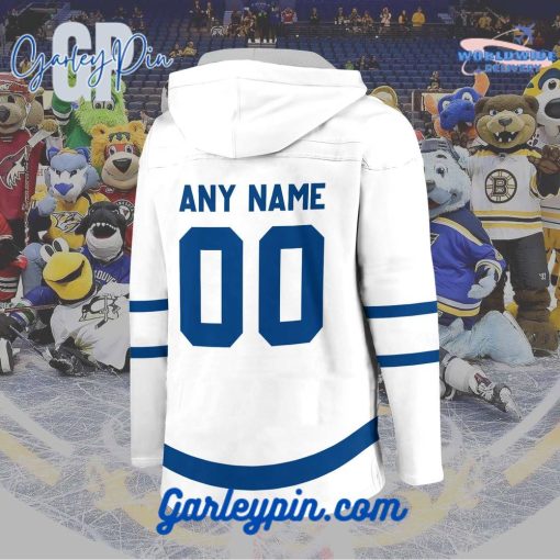 AHL Toronto Marlies 2024 Hockey Lace Up White Hoodie