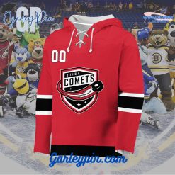 AHL Utica Comets 2024 Hockey Lace Up Red Hoodie