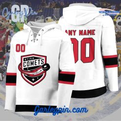 AHL Utica Comets 2024 Hockey Lace Up White Hoodie