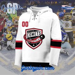 AHL Utica Comets 2024 Hockey Lace Up White Hoodie