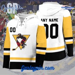 AHL WilkesBarreScranton Penguins 2024 Hockey Lace Up White Hoodie