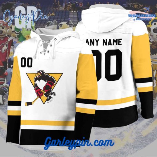 AHL Wilkes-Barre/Scranton Penguins 2024 Hockey Lace Up White Hoodie