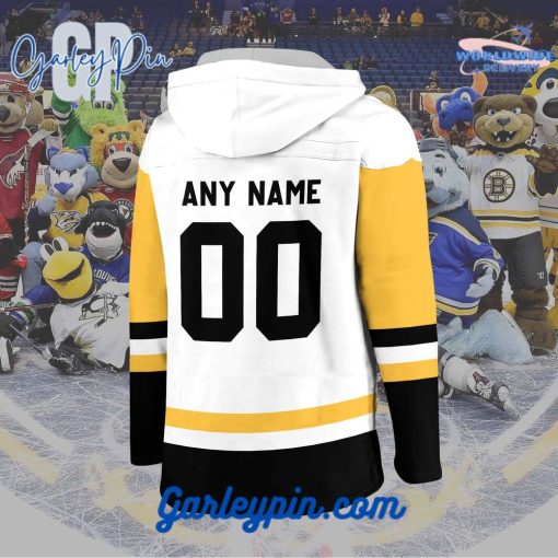 AHL Wilkes-Barre/Scranton Penguins 2024 Hockey Lace Up White Hoodie