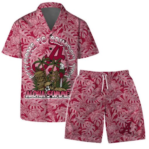 Alabama Crimson Tide Welcome To NCAA Pattern Hawaiian Set