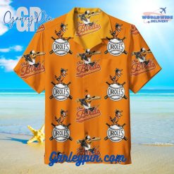 Baltimore Orioles Orange Hawaiian Shirt