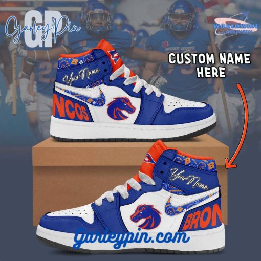 Boise State Broncos NCAA Custom Name Air Jordan 1 Sneaker