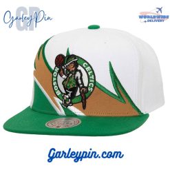 Boston Celtics Mitchell & Ness White Kelly Green Snapback Hat