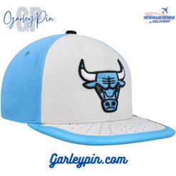 Chicago Bulls Mitchell Ness White Light Blue Snapback Hat