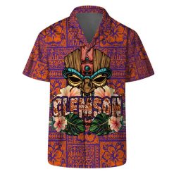 Clemson Tigers NCAA Aloha Tiki Pattern Hawaiian Set