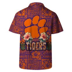 Clemson Tigers NCAA Aloha Tiki Pattern Hawaiian Set