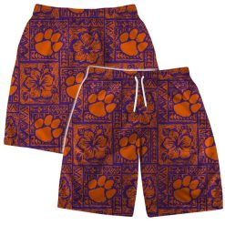 Clemson Tigers NCAA Aloha Tiki Pattern Hawaiian Set