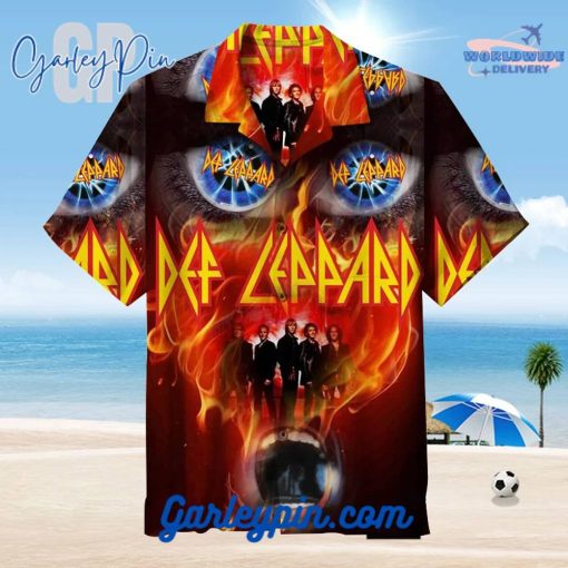 Def Leppard In Fire Hawaiian Shirt