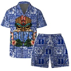 Duke Blue Devils NCAA  Aloha Tiki Pattern Hawaiian Set