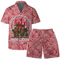 Houston Cougars Welcome To NCAA Pattern Hawaiian Set