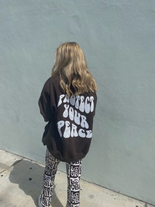 Semispoiled Protect Your Peace Brown Hoodie