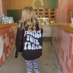 Semispoiled Protect Your Peace Brown Hoodie