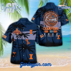 Illinois Fighting Illini Mens 2024 Champions Basketball Hawaiian Set