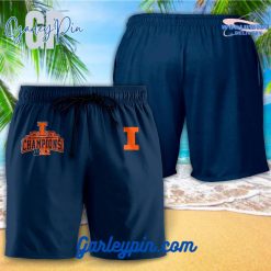 Illinois Fighting Illini Mens 2024 Champions Basketball Hawaiian Set