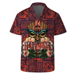 Illinois Fighting Illini NCAA  Aloha Tiki Pattern Hawaiian Set