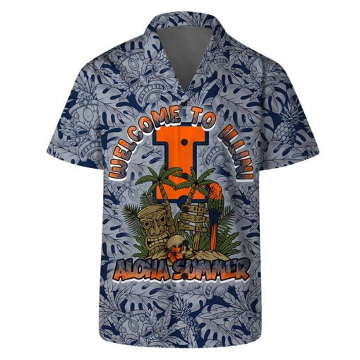 Illinois Fighting Illini Welcome To NCAA Pattern Hawaiian Set