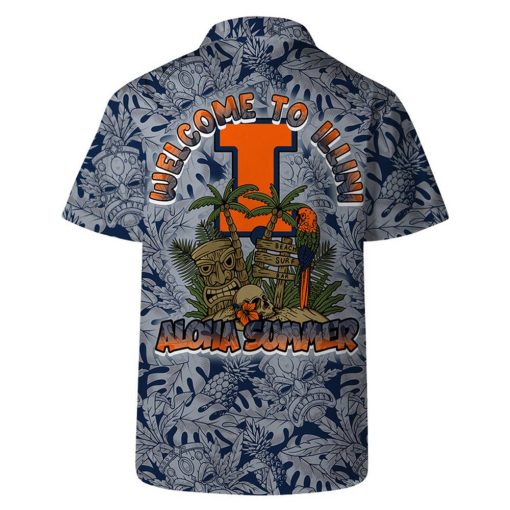 Illinois Fighting Illini Welcome To NCAA Pattern Hawaiian Set