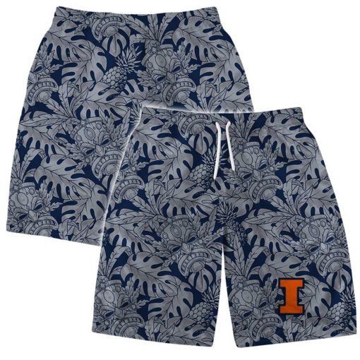 Illinois Fighting Illini Welcome To NCAA Pattern Hawaiian Set