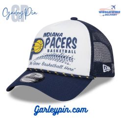 Indiana Pacers New Era Burnout Print White Navy Hat