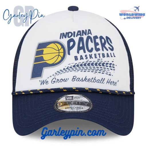 Indiana Pacers New Era Burnout Print White Navy Hat