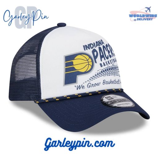 Indiana Pacers New Era Burnout Print White Navy Hat