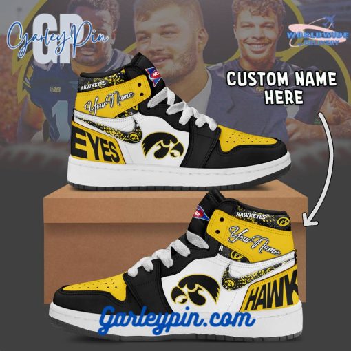 Iowa Hawkeyes NCAA Custom Name Air Jordan 1 Sneaker