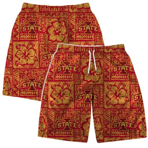 Iowa State Cyclones NCAA Aloha Tiki Pattern Hawaiian Set