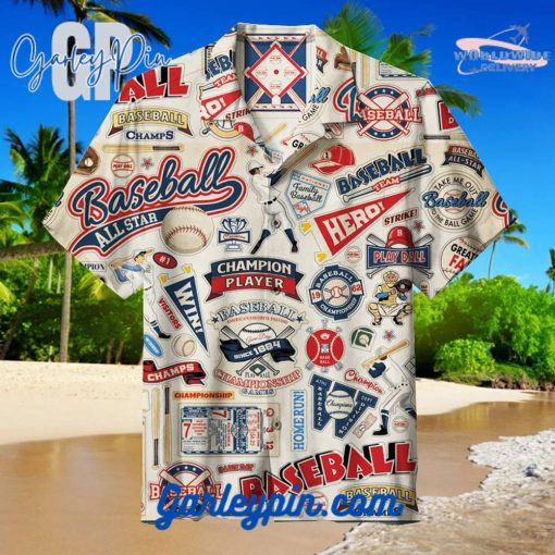 MLB Baseball Sticker Hawaiian Shirt