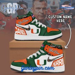 Miami Hurricanes NCAA Custom Name Air Jordan 1 Sneaker