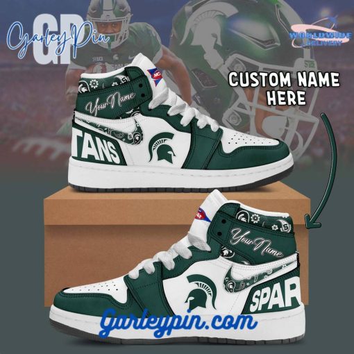 Michigan State Spartans NCAA Custom Name Air Jordan 1 Sneaker