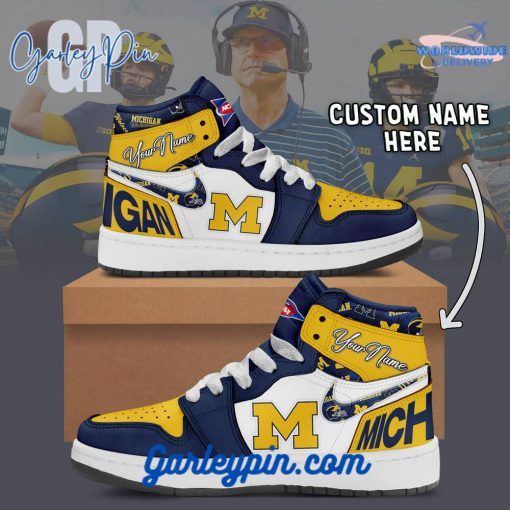Michigan Wolverines NCAA Custom Name Air Jordan 1 Sneaker