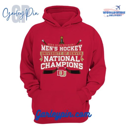 NCAA Denver Hockey 2024 National Champions 10X Red Hoodie