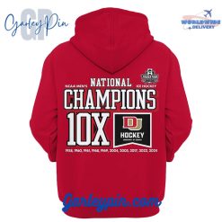 NCAA Denver Hockey 2024 National Champions 10X Red Hoodie