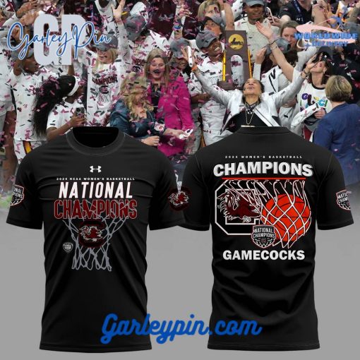 NCAA South Carolina Gamecocks Women’s Basketball National Champions 2024 Black T-Shirt