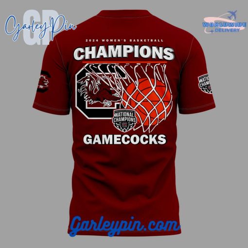 NCAA South Carolina Gamecocks Women’s Basketball National Champions 2024 Red T-Shirt