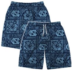 North Carolina Tar Heels NCAA Aloha Tiki Pattern Hawaiian Set